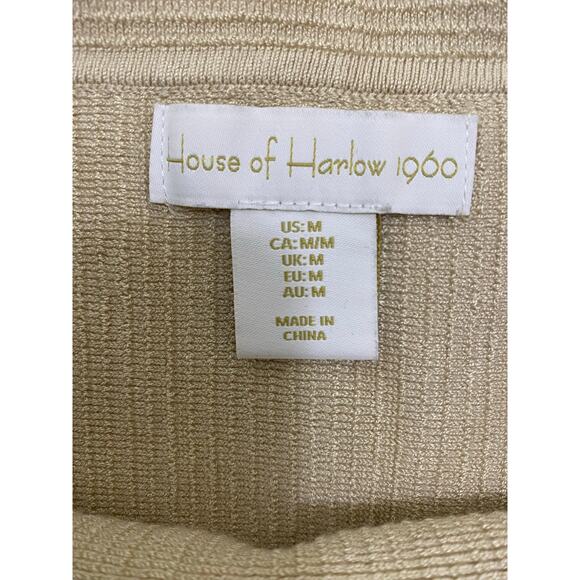 House of Harlow 1960 Women's M Beige Ribbed High Waist Pencil Skirt - Picture 4 of 5